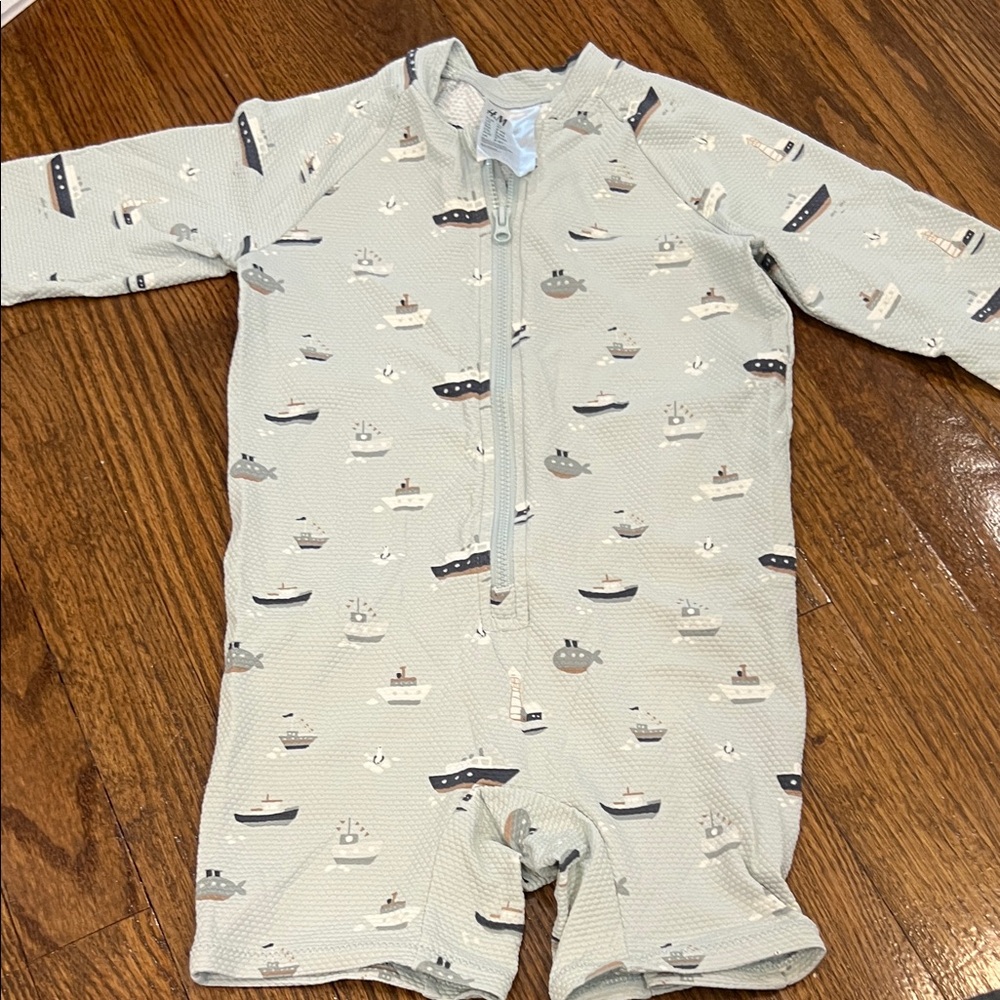 H&M Toodler Boy Nautical Print One Piece Swimsuit